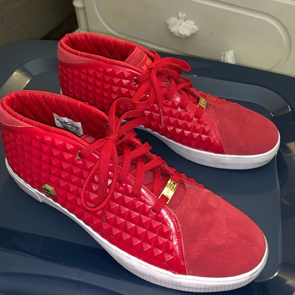Nike lebron suede XIII studded red shoes size 12 - Picture 1 of 4